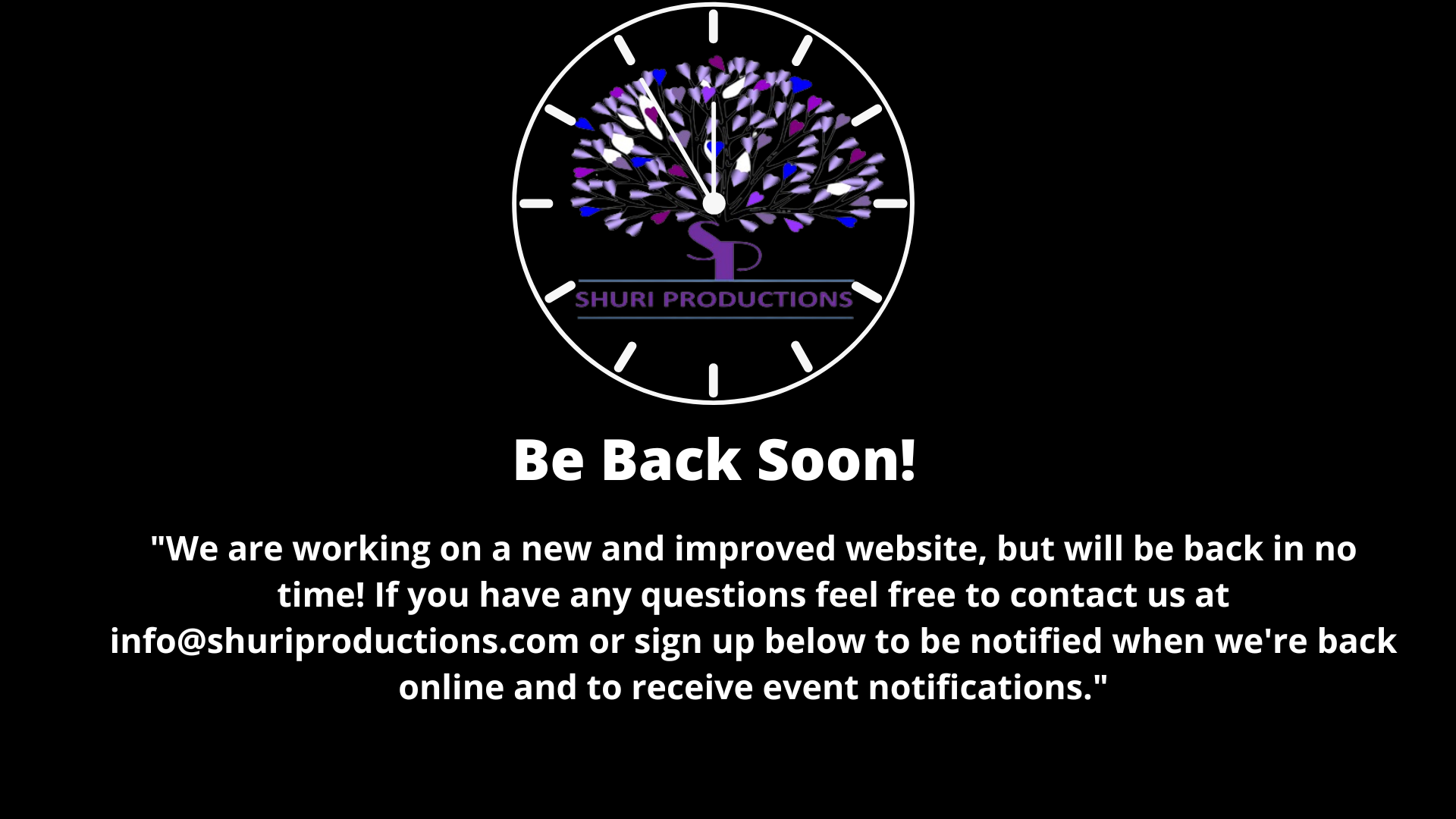 Shuri Productions Maintenance Website